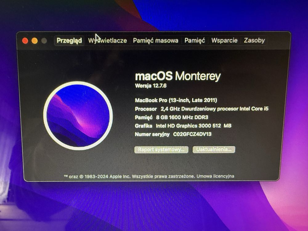 Macbook Pro 13'' Koniec 2011r