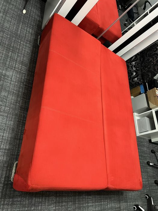 Sofa kanapa rozkładana z funkcją spania czerwona 140