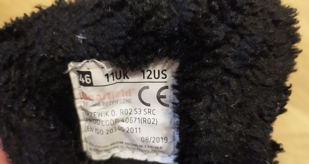 Buty ochronne, robocze, rozmiar 46, ocieplane, Bearfield R02 S03 SRC