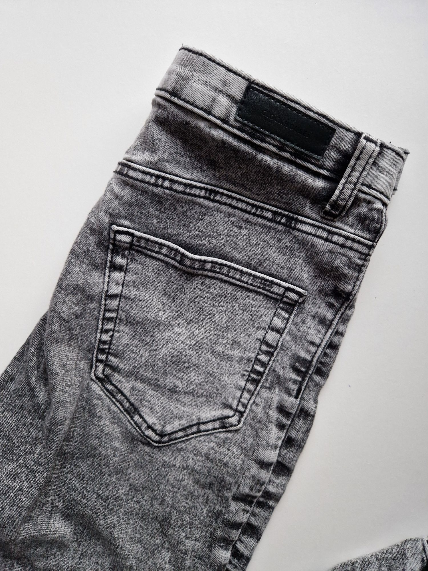 Szare spodnie jeansowe 34 C&A, casualowe, wysoki stan, 70% bawełny,
