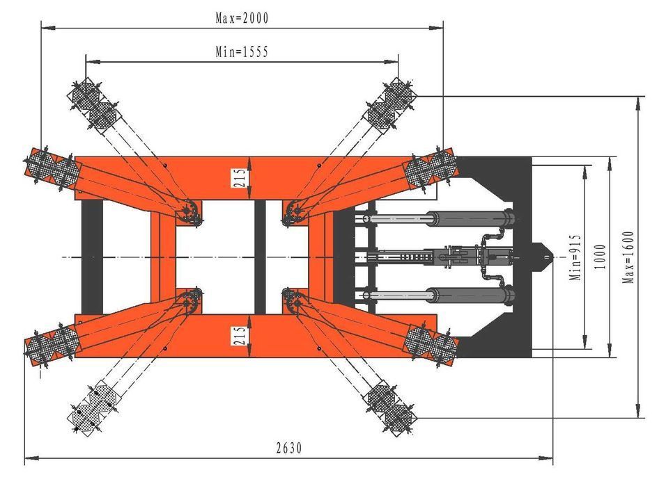 Podnośnik nożycowy mobilny automat 2,8T 1,45M regulowane łapy TM-GROUP