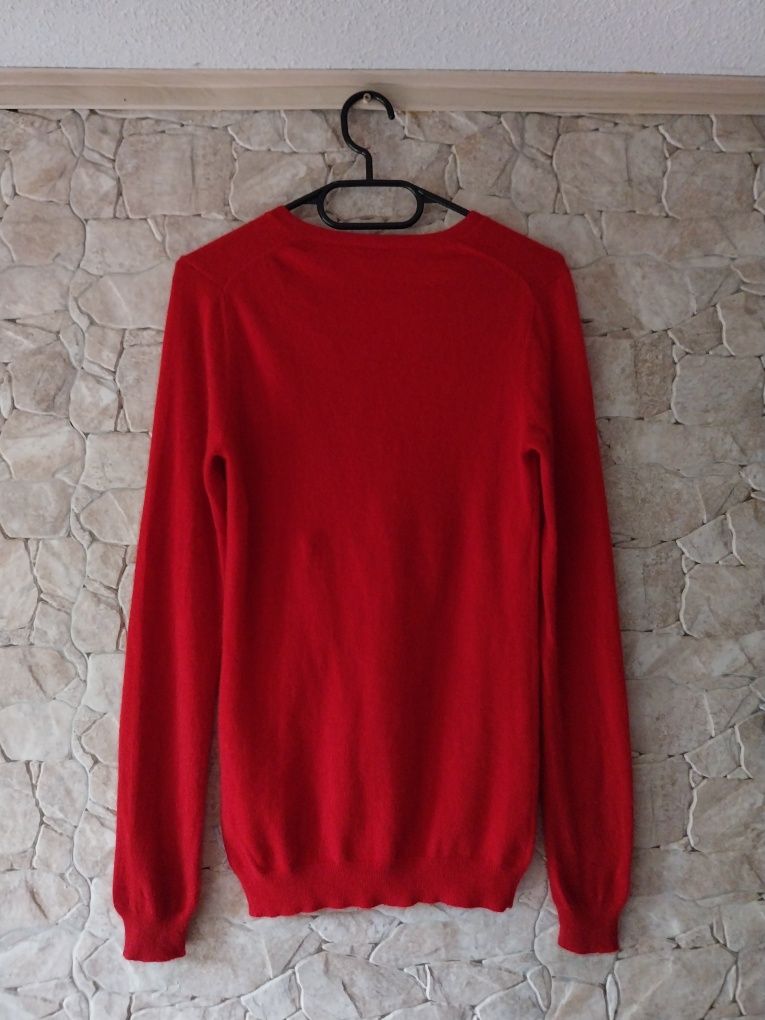 Sweter z kaszmiru 100% w czerwonym kolorze S