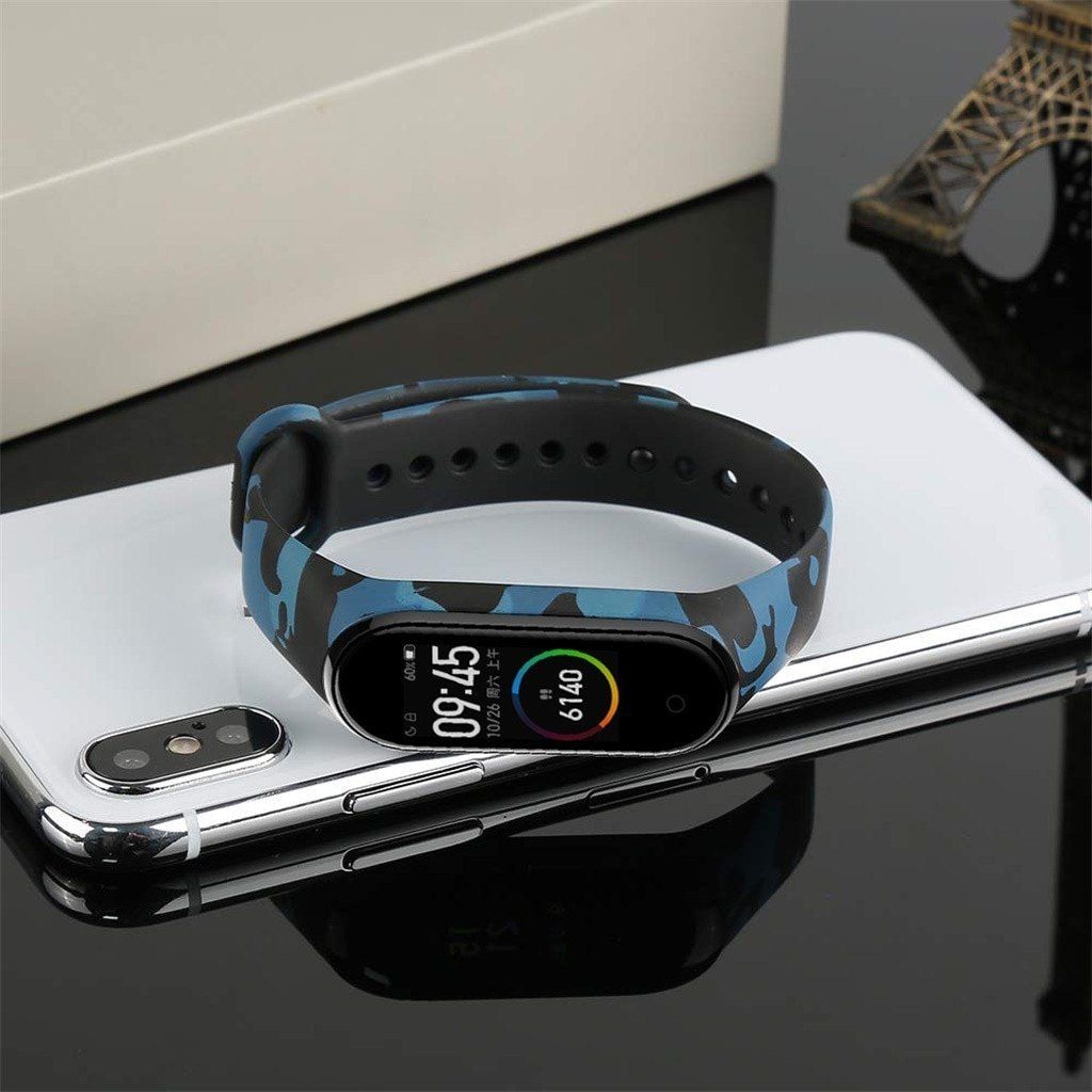 Silikonowa Opaska Zamienna Xiaomi Mi Band 4 Mi Band 3 Niebieskie Moro