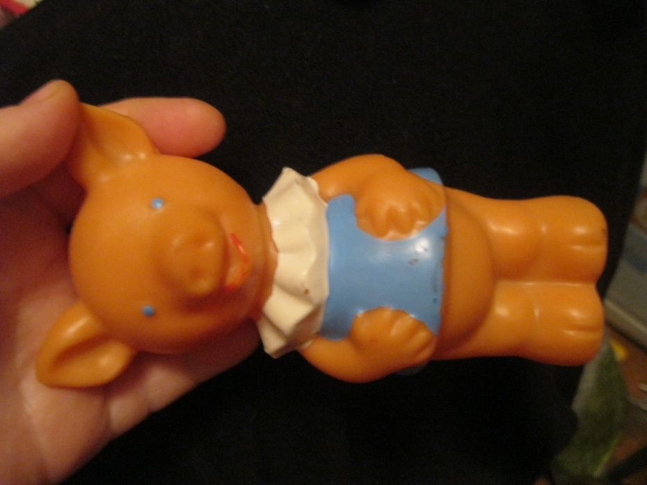 детская игрушка резиновая свинка чехословакия свинья старая ПОРОСЕНОК