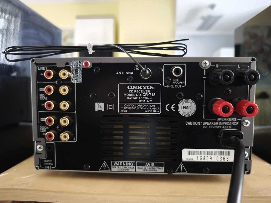 Amplituner Onkyo CR-715 + Onkyo D-N10BX  (wspaniały dźwięk/ zadbany)