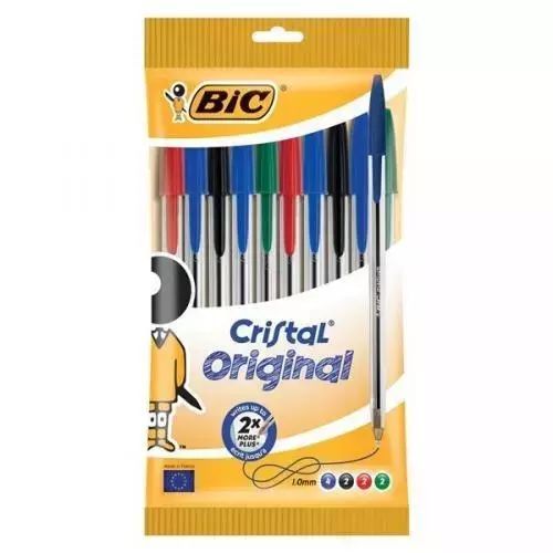 Długopisy Cristal Original pounch (10 sztuk). BIC. Nowy Produkt