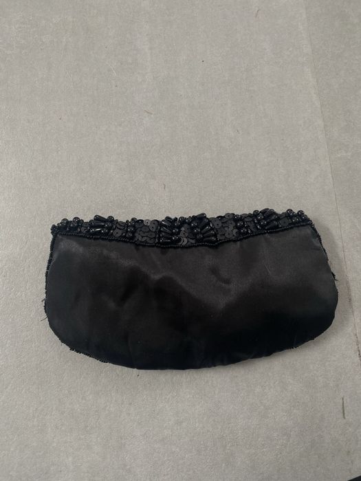 Bolsa de Festa Preta Vintage com Lantejoulas e Missangas