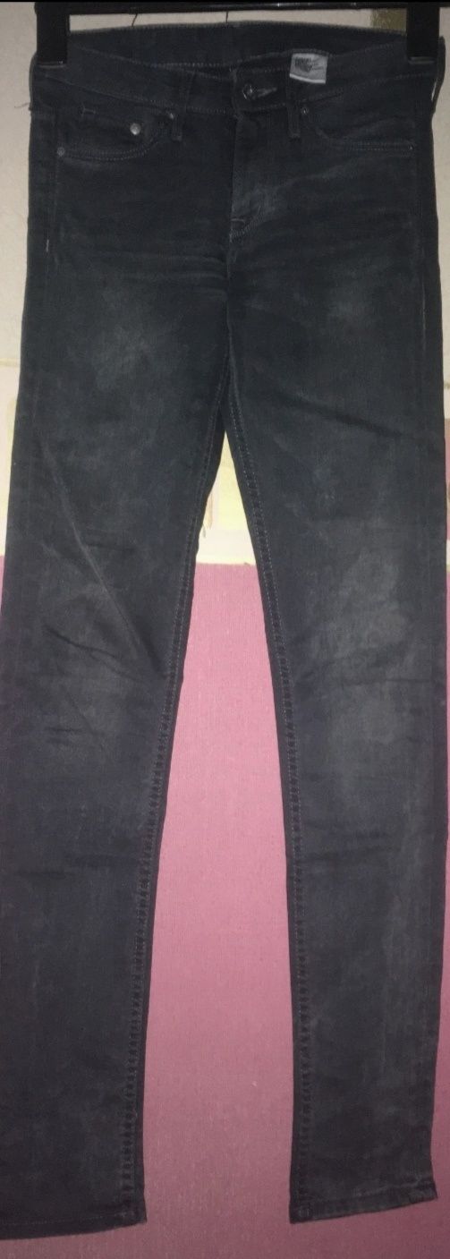 spodnie jeansowe rurki dżinsy zwężane /  H&M  /rozm. 25/32  xs Nowe