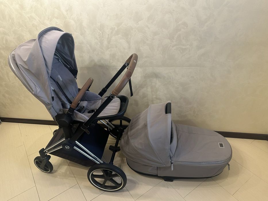 Візочок, коляска 3 в 1 Cybex Сайбекс Priam 4.0 Lux шасі Chrome Brown