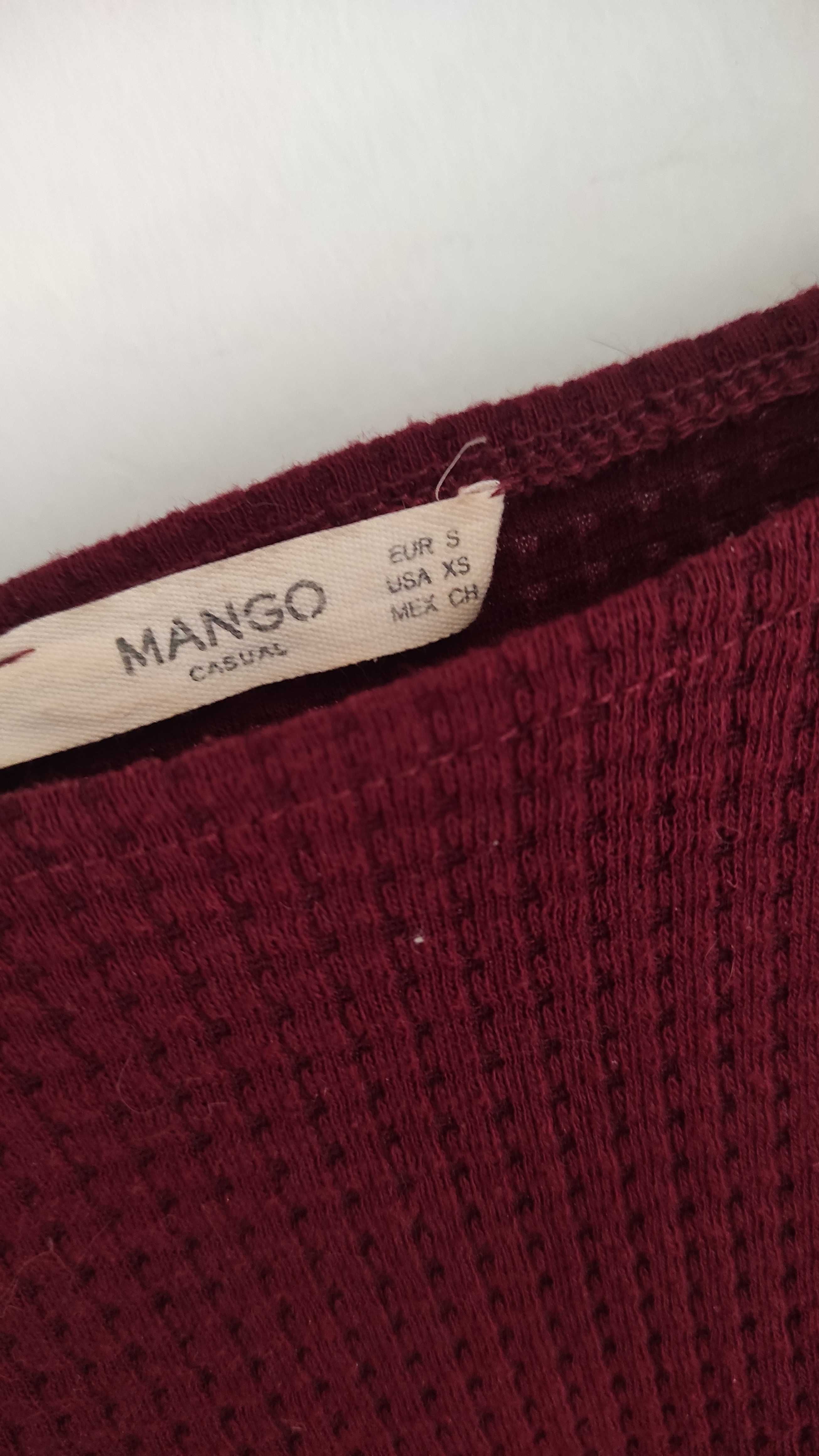 Burgundowa Bluzka Mango Kimono