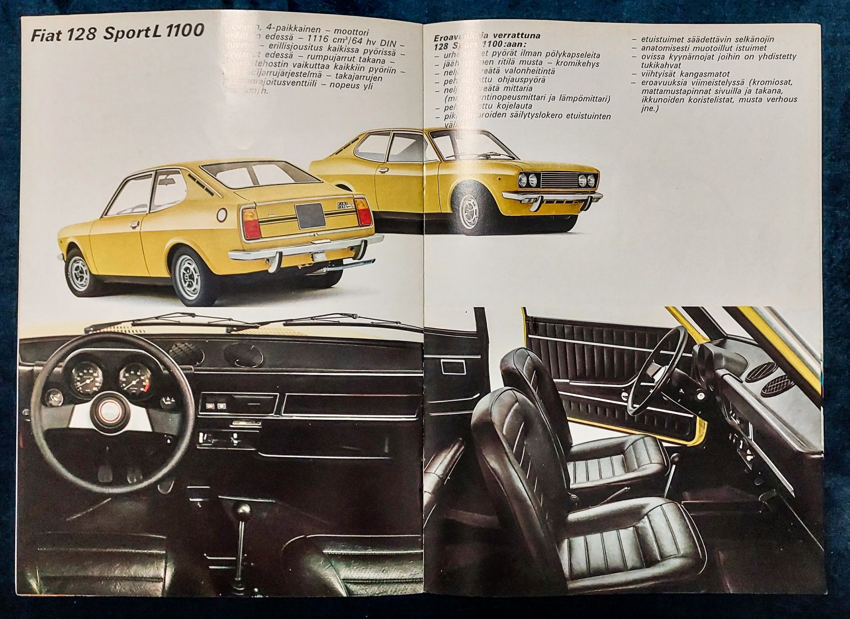 Fiat 128 Sport Coupe - folder, prospekt,  broszura.