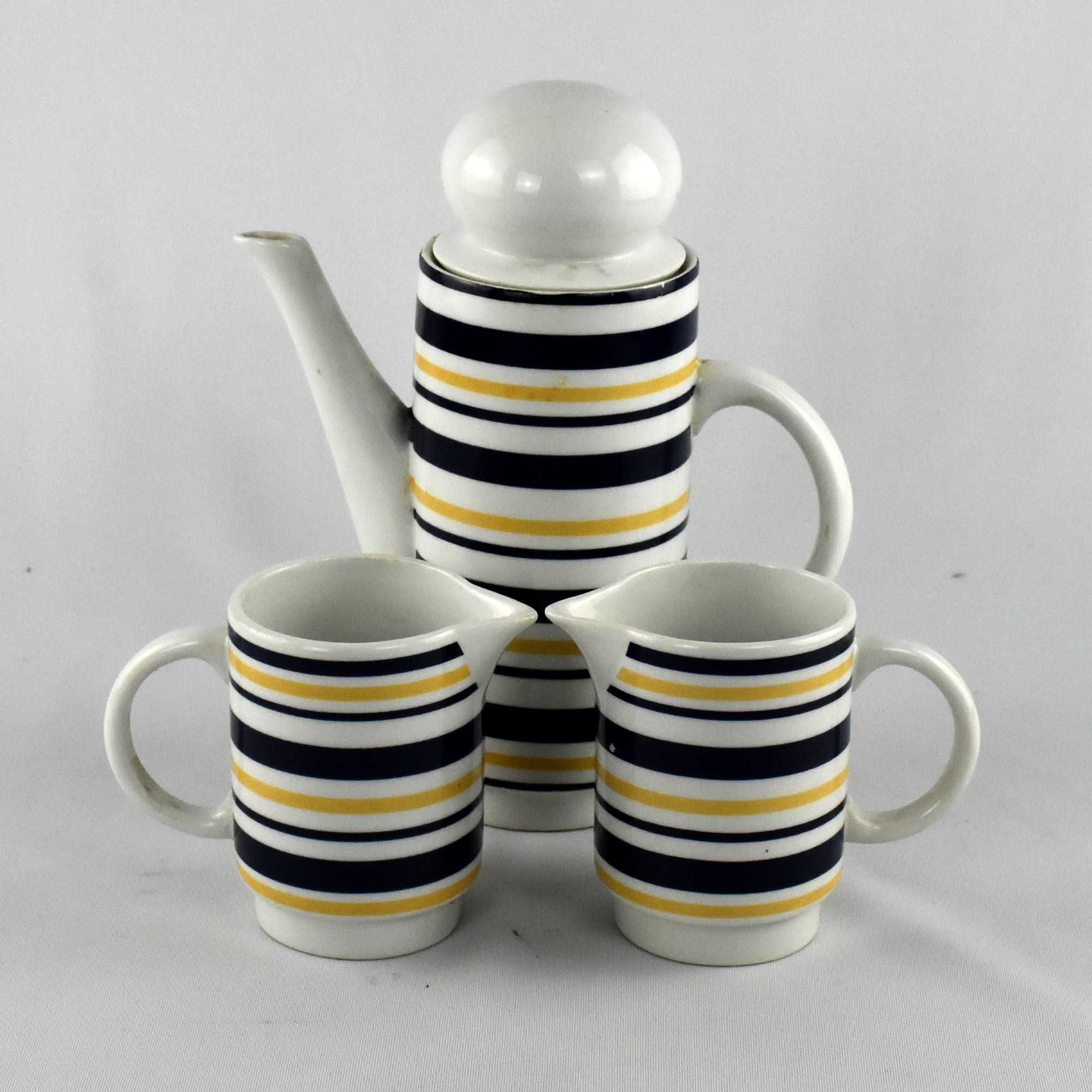 Conjunto de Bule e 2 leiteiras em porcelana Artibus Art Déco