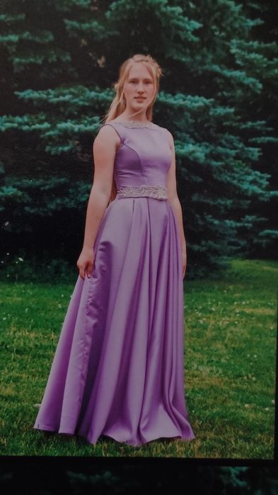 Сукня атласна, бузкова