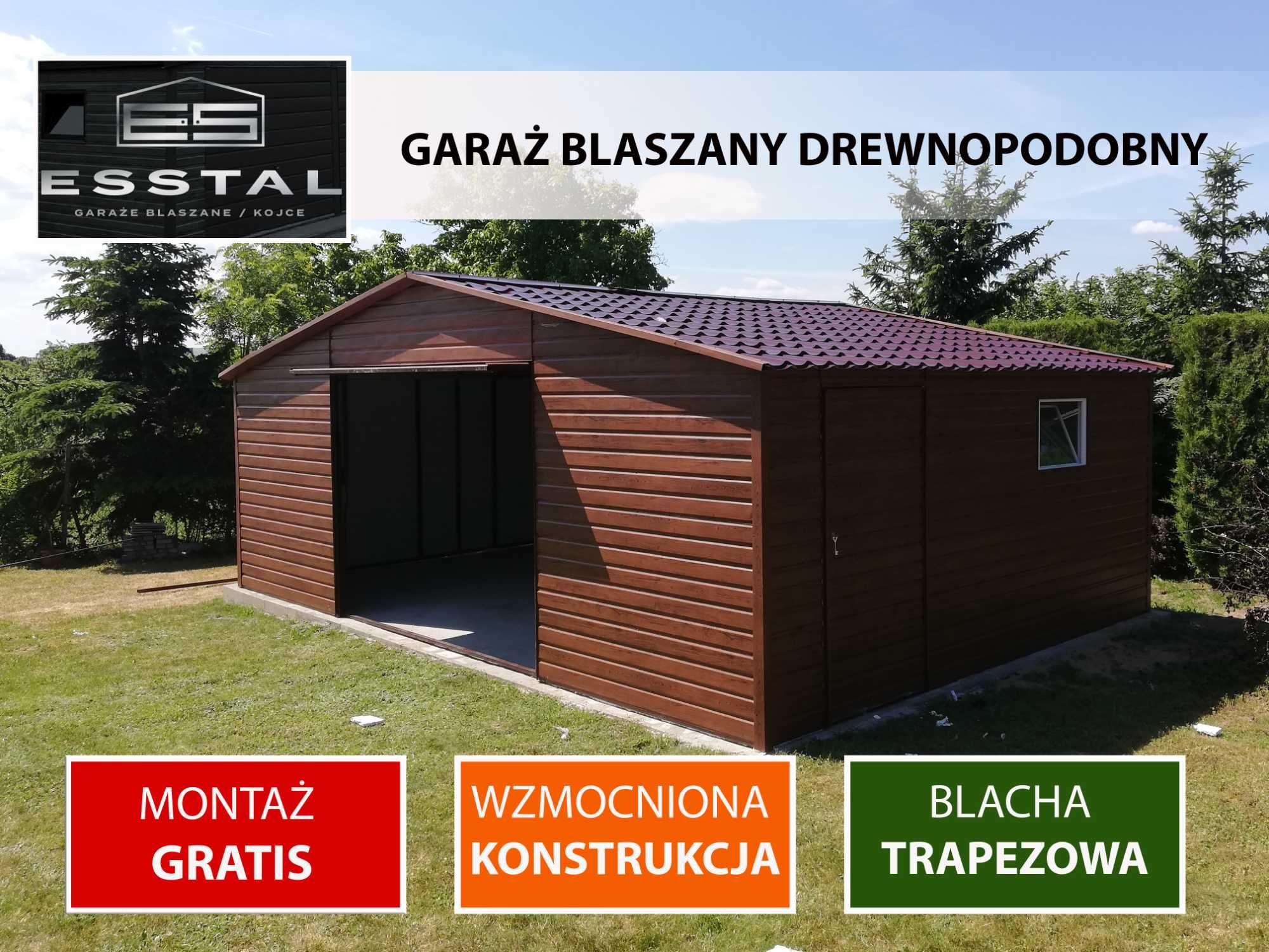 Garaż Blaszany Drewnopodobny - Garaze Blaszane - Hale , Kojce - ESSTAL