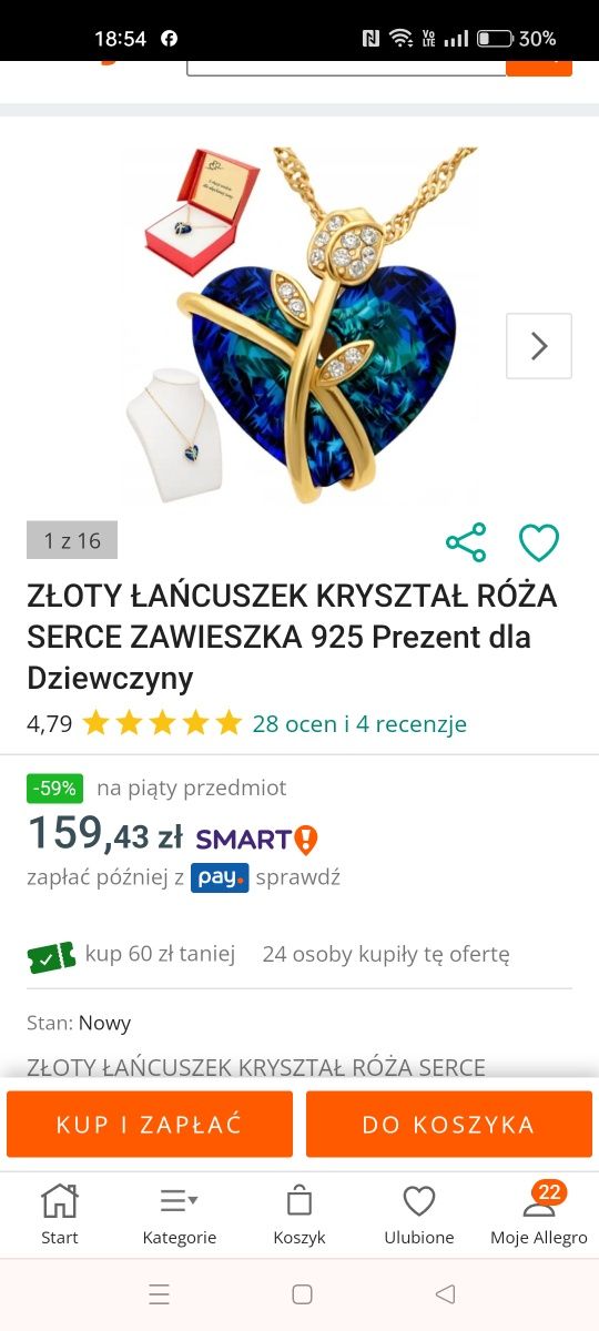 Wisiorek srebro pozłacane