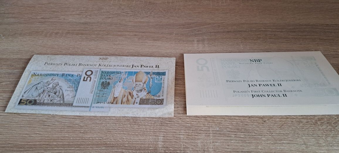 Banknot Kolekcjonerski 50 zł Jan Paweł II 2006 rok plus folder