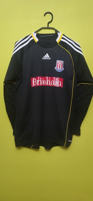 Bluza bramkarska piłkarska Stoke city Adidas nr 1 czarna z gąbkami na