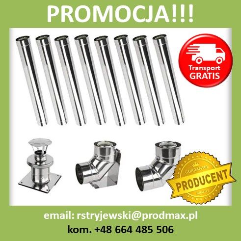 PROMOCJA! Wkład kominowy fi 60/100 kondensacyjny 8m TURBO PRODUCENT