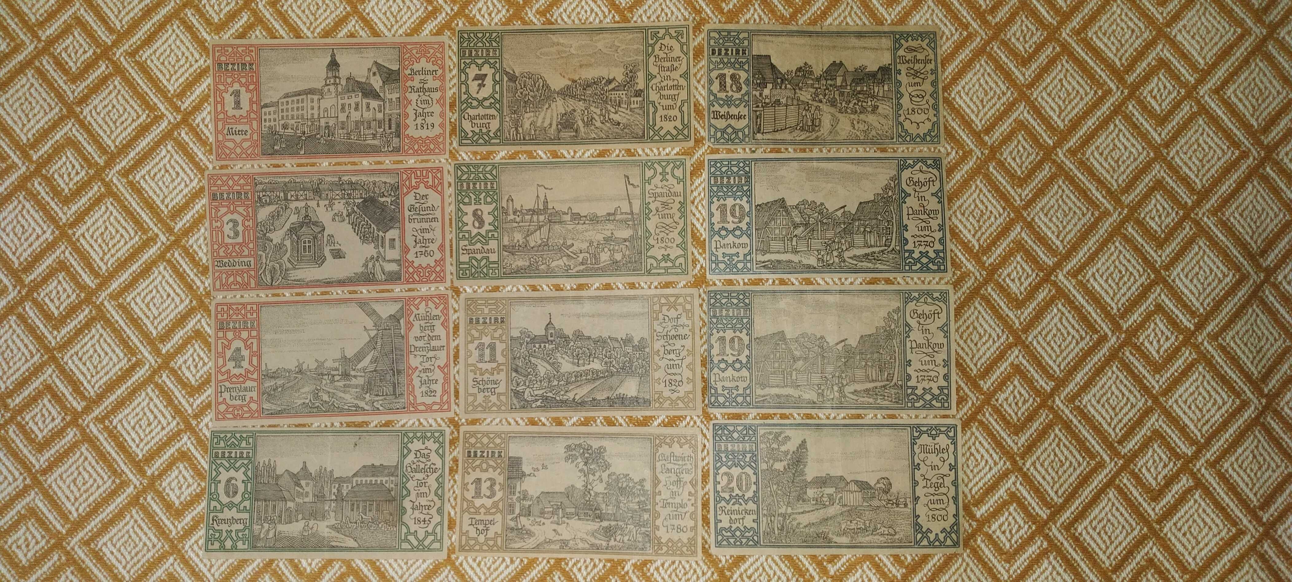 Notgeld pieniądz zastępczy banknot bon zestaw wykopki strychowe 1921 r