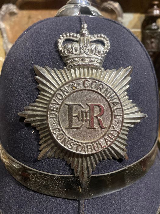 Capacete Polícia Metropolitana Inglesa 28 cm Anos 50 Original