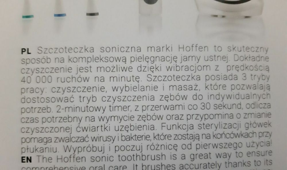 Szczoteczka do zębów elektryczna soniczna Uv nowa