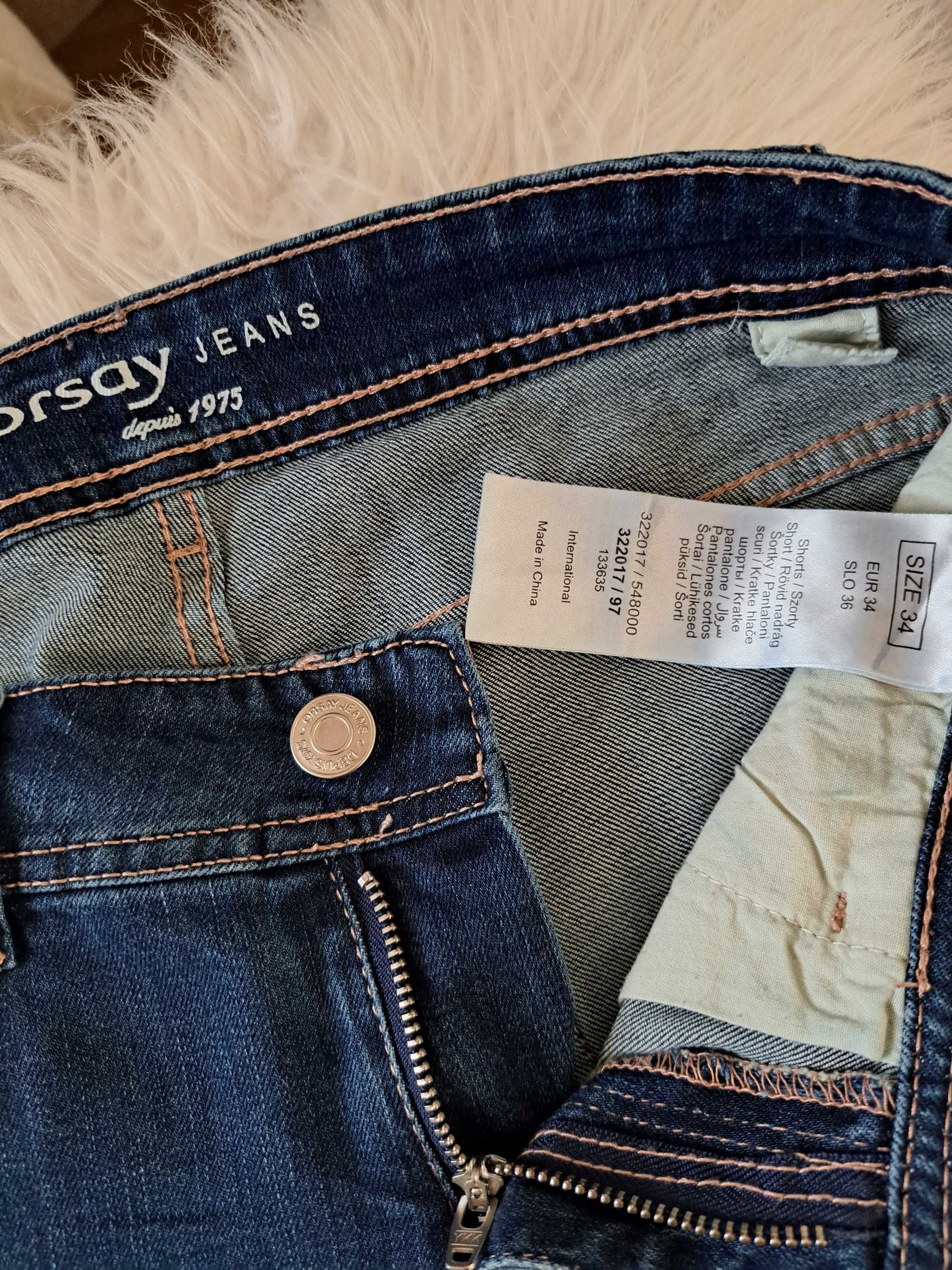 Orsay jeans szorty bermudy r. 34, niebieskie super