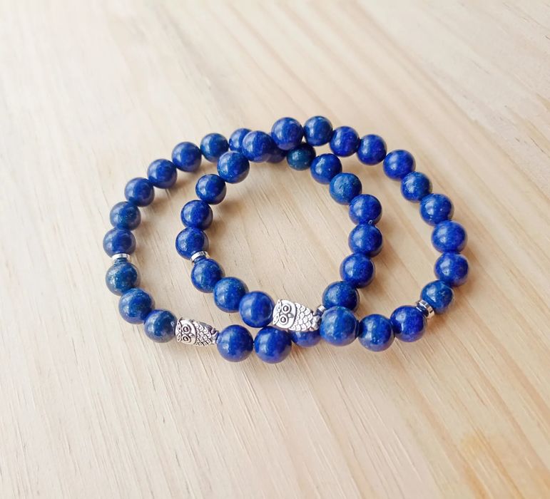 Pulseira de lápis lazúli e mocho