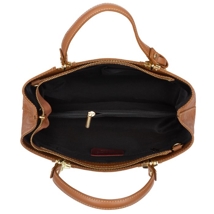 VERA PELLE torebka damska skórzana klasyczna z paskiem V541 biała