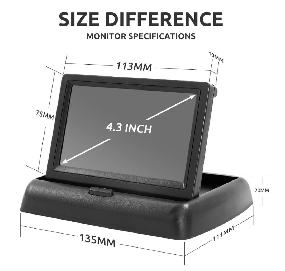 Monitor LCD 4,3" +kamera cofania