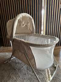 Kinderkraft lovi beżowe łóżeczko turystyczne niemowlęce 3 w 1 leżaczek