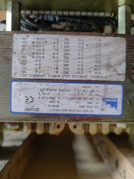 Trafo transformator 400/230 lub 110V separacyjny duży 2,6kVa