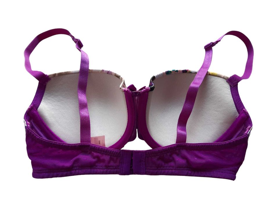 Stanik biustonosz 70C Hunkemöller wzór kwiaty koronka bielizna damska