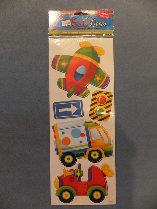Nowe naklejki dekoracyjne na ścianę lub szkło POJAZDY 40,5 x 15,5