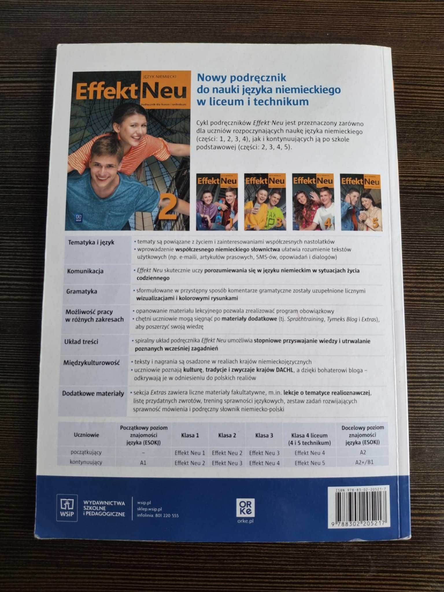 Effekt Neu 2 Język niemiecki. Klasa 2. WSIP. Liceum i technikum