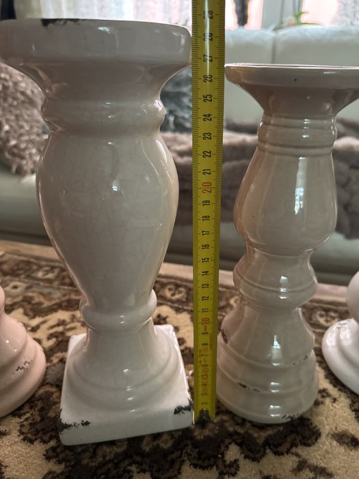 Home&you 4 nowe porcelanowe swieczniki swiecznik krakelura