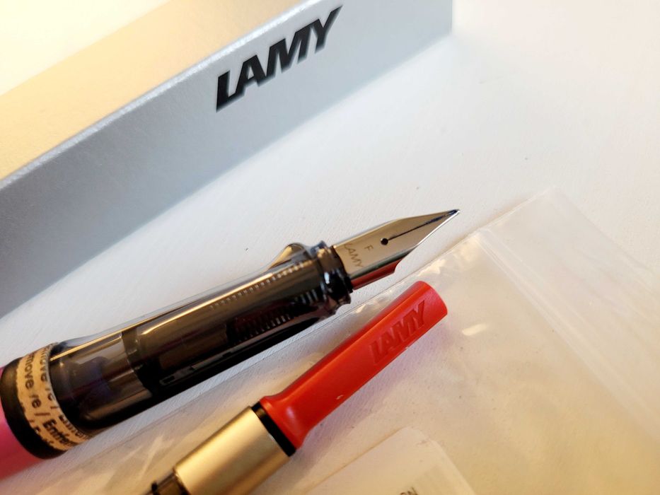 Nowe pióro wieczne Lamy AL Star F naboje + tłoczek do atramentu i etui