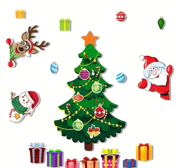 Новорічні магніти на холодильник ялинка та іграшки