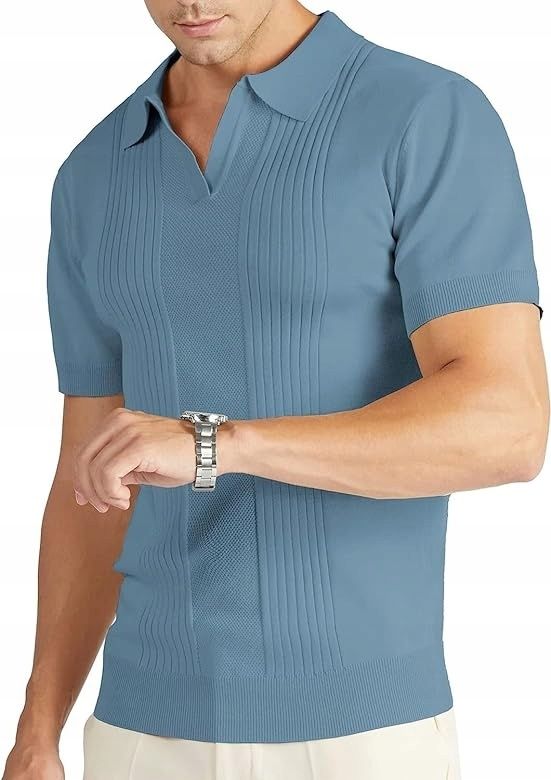 Męska koszulka Polo Błękitna bardzo wygodna i elastyczna Rozmiar XXL