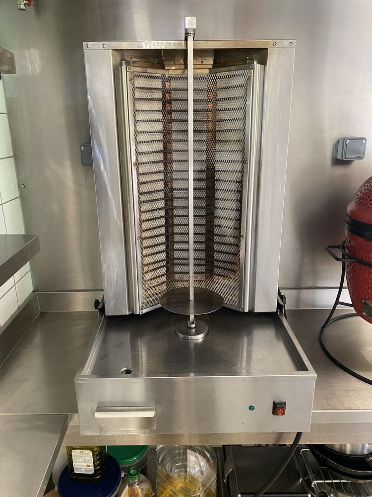 Maquina grelador kebab shawarma trifasico + faca electrica