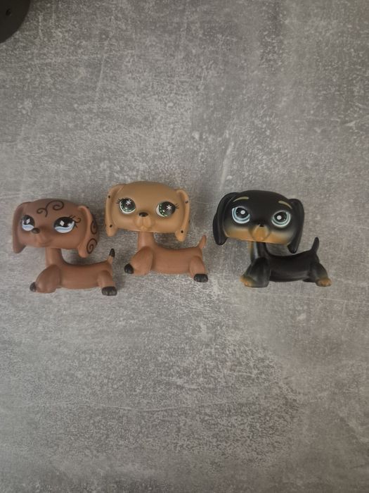 3 figurki pieski jamniki