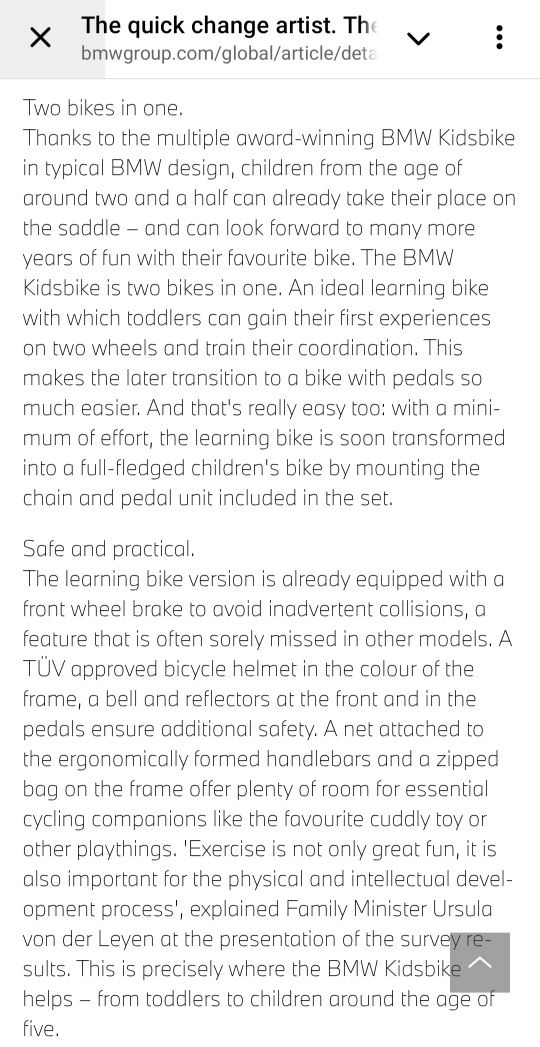 Bicicleta criança  BMW Kidsbike
