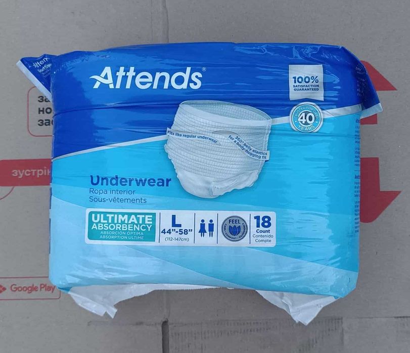 Труси-підгузки для дорослих (США). Розміри M, L, XL, 2XL..