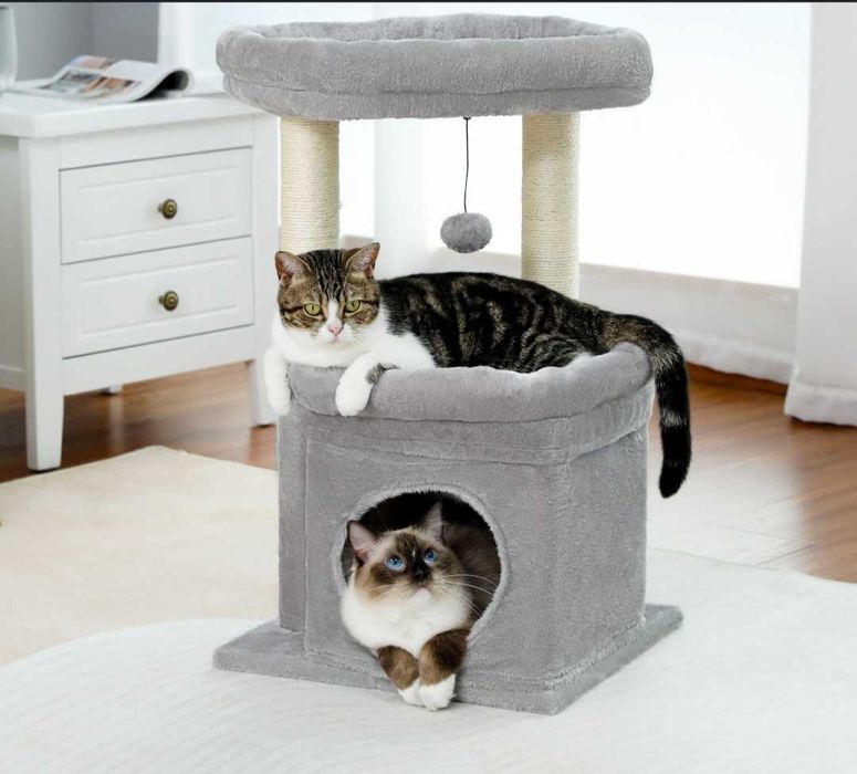 Przytulny Drapak dla kota z wielofunkcyjnym domkiem i legowiskiem 68cm
