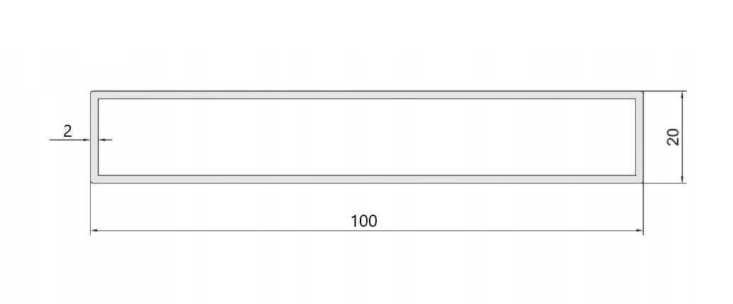 Profil Aluminiowy 100x20x2