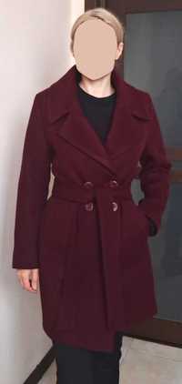 Жіноче двобортне пальто бордового кольору, XS/34