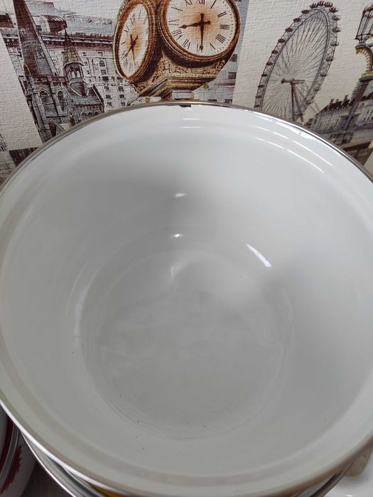 Набор якісних важких кастрюль 4шт багатошарова емаль від 2л до 5л