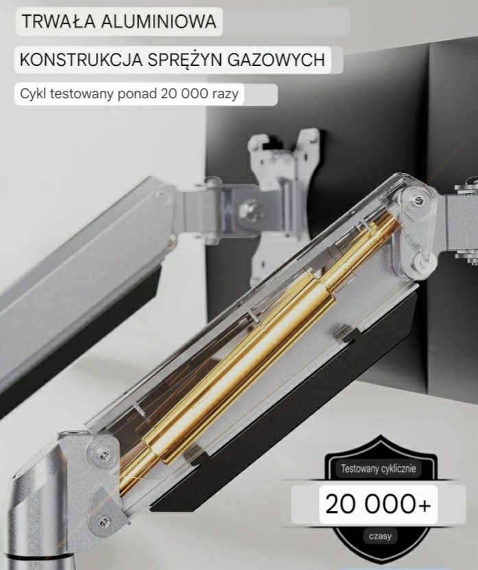 Uchwyt stojak 2 monitorów 13-32 " max 8 kg firmy ErGear model EGDS alu