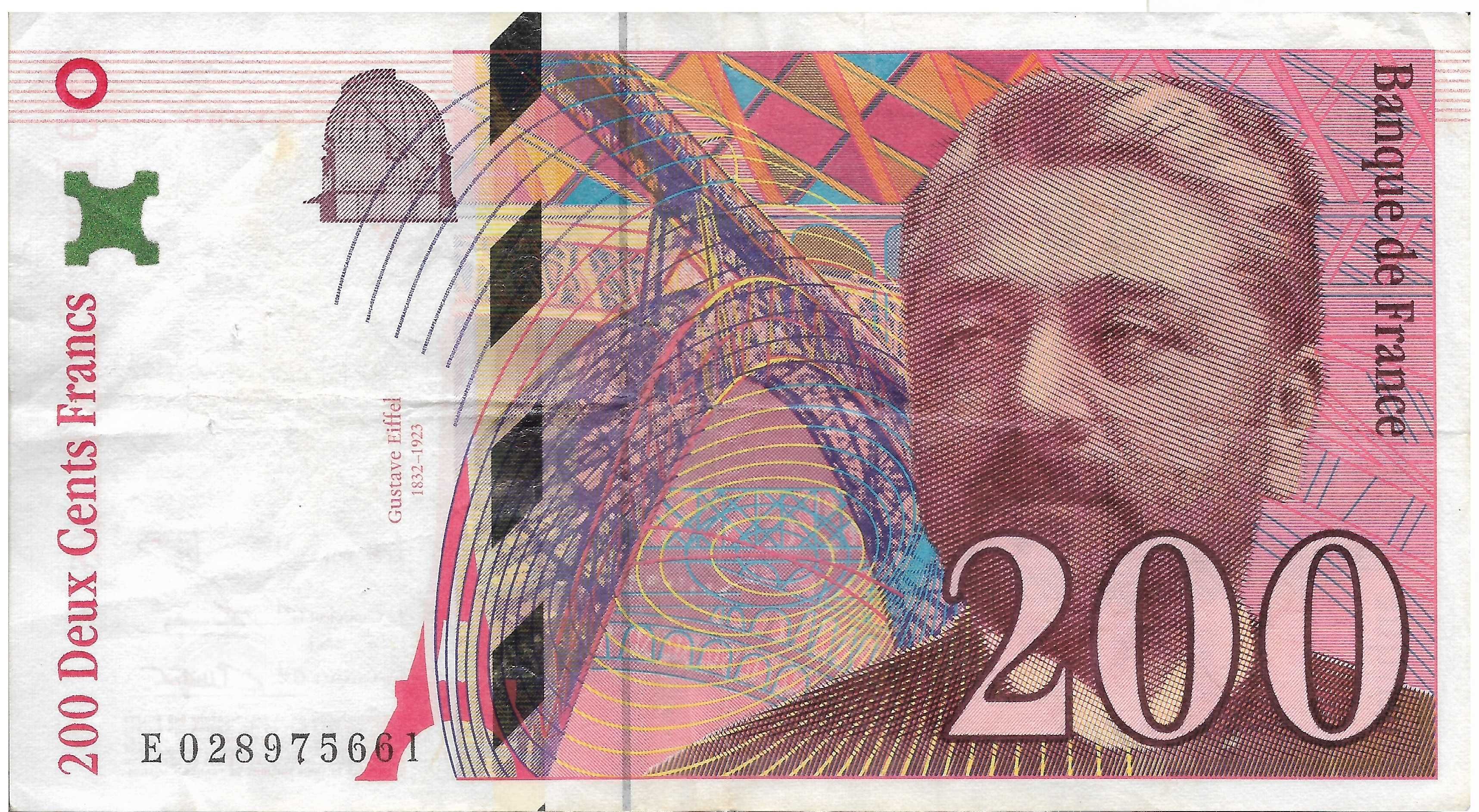 200 Francos da França, BC+, Ver assinaturas Pf.