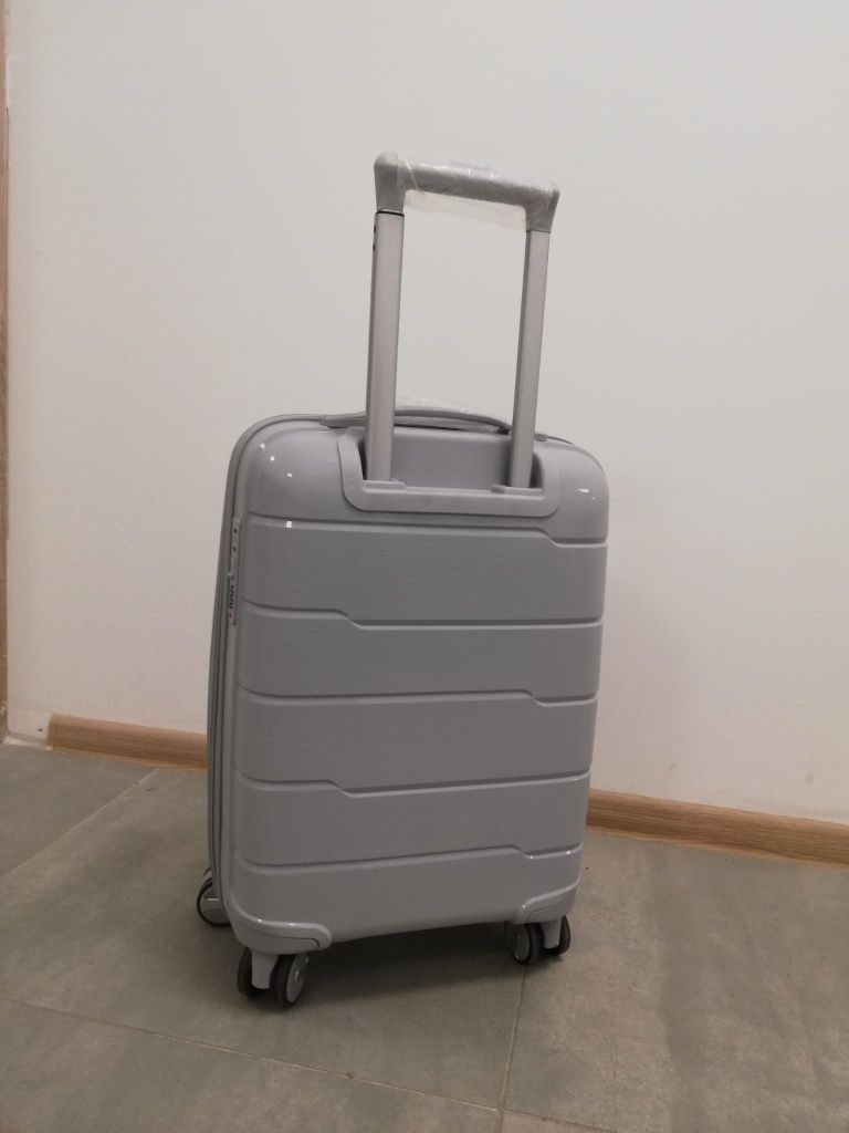 nowa Walizka kabinowa 37L  szara czarna 55 x 35 x 22 polipropylen twar