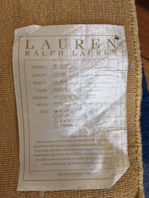 Tapete Art Seda Ralph Lauren. Novo!